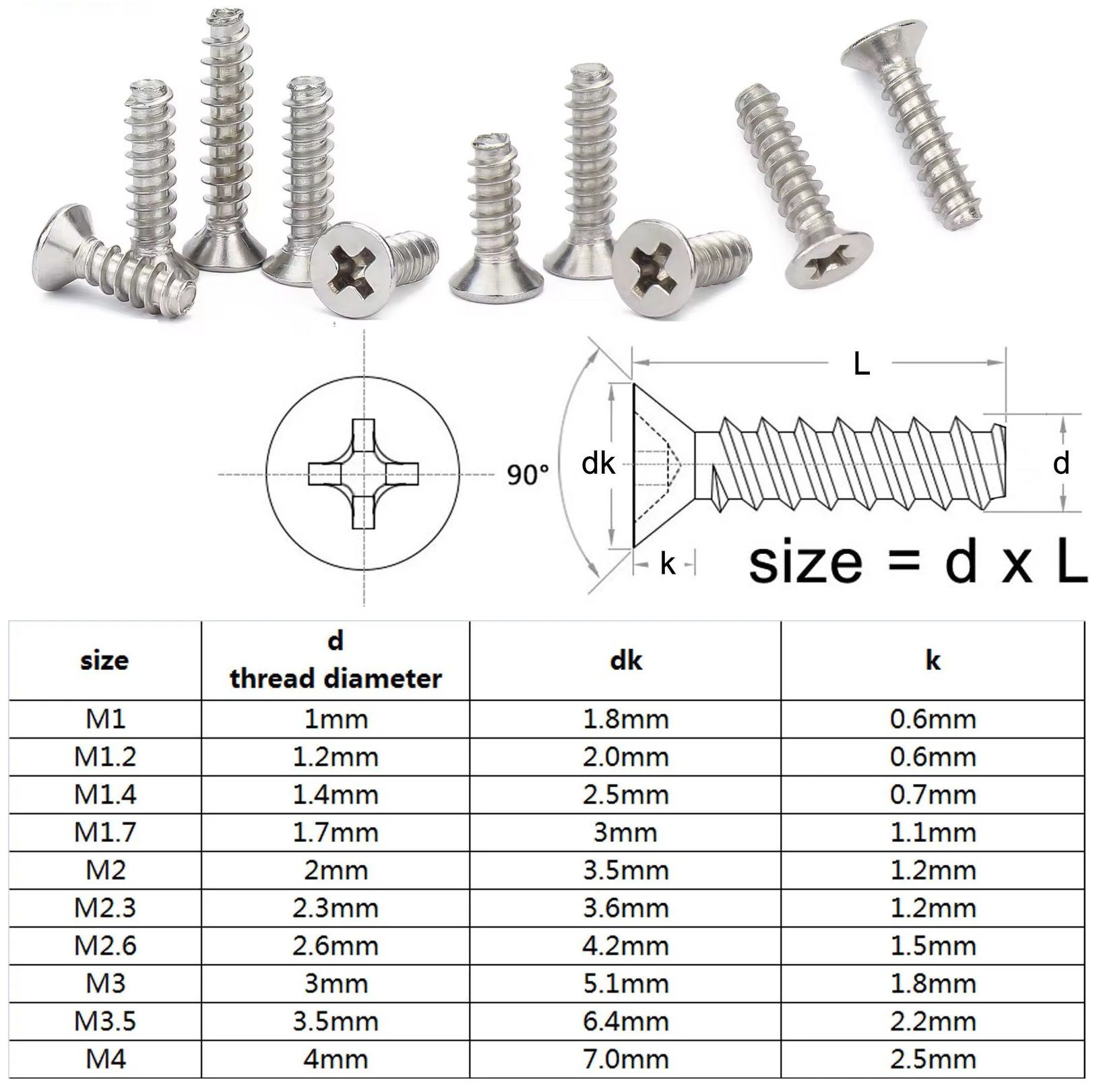 Tornillos rosca chapa Din7982